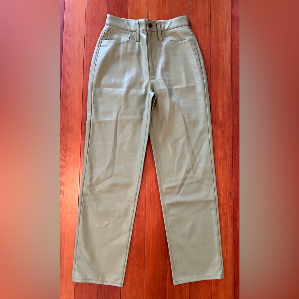 NWOT Madewell The Perfect Vintage Wide-Leg Pant: Faux Leather Edition - 25